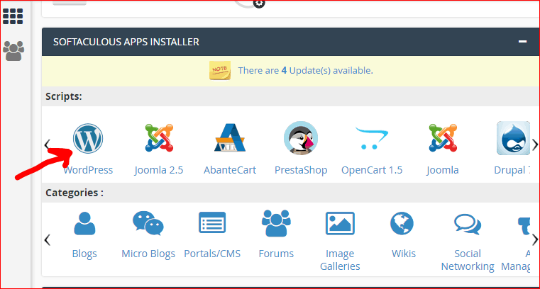 control panel bluehost install wordpress