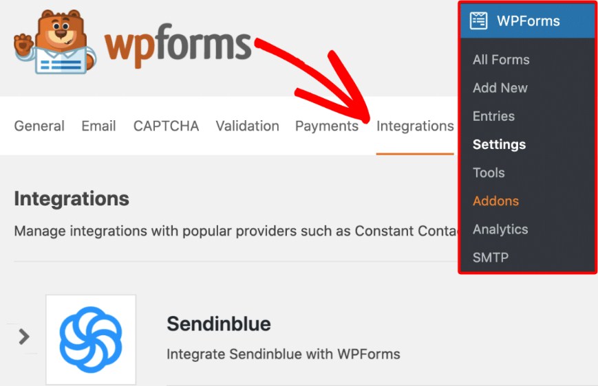 WPForms Sendinblue Addon Integration